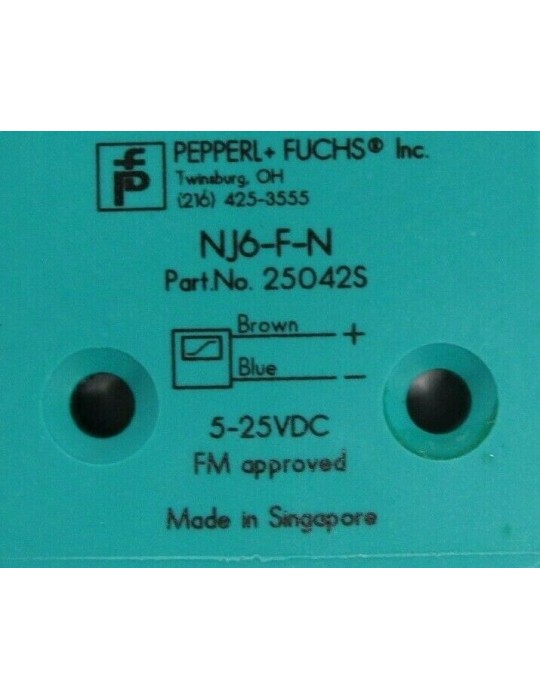 Sensor inductivo Pepperl+Fuchs NJ6-F-N
