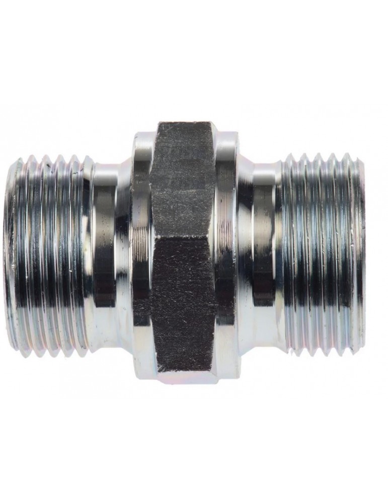 Racor Hidráulico M-M BSP. Vista lateral.